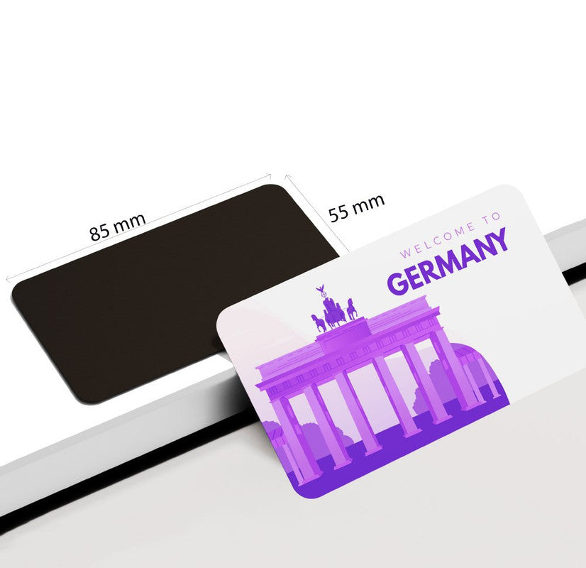 dhcrafts Rectangular Rubber Fridge Magnet / Magnetic Card Purple Germany Design Pack of 1 (8.6cm x 5.4cm)
